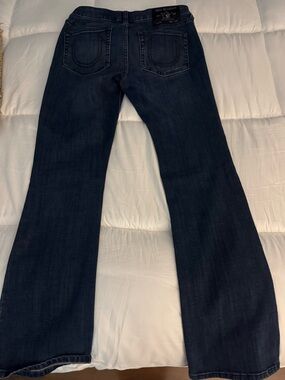 True Religion Women's Dark Indigo Flare Jeans - Deep Blue Wash